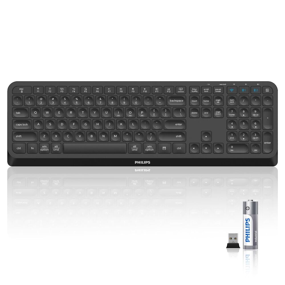 PHILIPS Bluetooth Wireless Keyboard with Number Pad for Mac iPad Laptop
